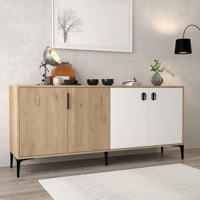 Hanah Home Neva 4003 Consola Roble zafiro y blanco
